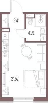 Студия квартира, вторичка, 28м2, 4/10 этаж