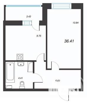1-к квартира, вторичка, 37м2, 4/13 этаж