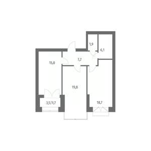 2-к квартира, вторичка, 72м2, 11/11 этаж
