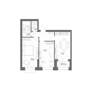 2-к квартира, вторичка, 70м2, 13/13 этаж