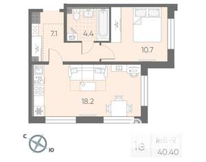 1-к квартира, вторичка, 40м2, 3/4 этаж