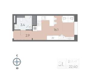 Студия квартира, вторичка, 22м2, 4/12 этаж