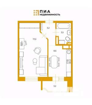 1-к квартира, вторичка, 32м2, 15/16 этаж