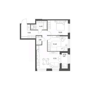 2-к квартира, вторичка, 62м2, 9/24 этаж