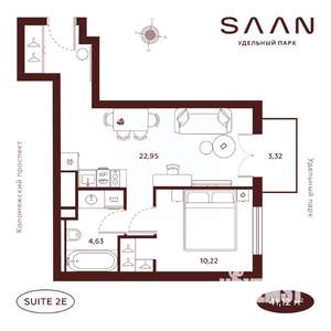 1-к квартира, вторичка, 41м2, 8/23 этаж