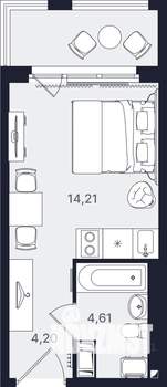 Студия квартира, вторичка, 23м2, 5/24 этаж