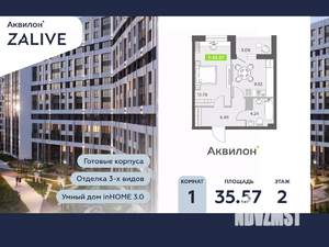 1-к квартира, вторичка, 36м2, 2/13 этаж