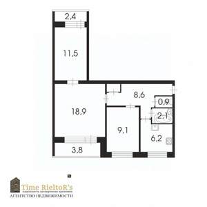 3-к квартира, вторичка, 58м2, 7/9 этаж