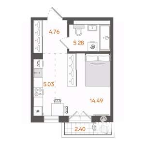 Студия квартира, вторичка, 29м2, 4/11 этаж