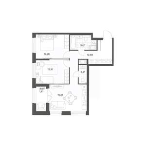 2-к квартира, вторичка, 61м2, 3/24 этаж