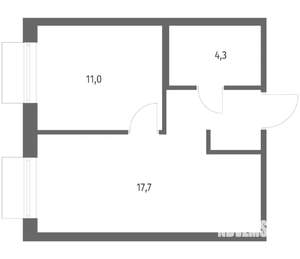 1-к квартира, вторичка, 37м2, 3/12 этаж