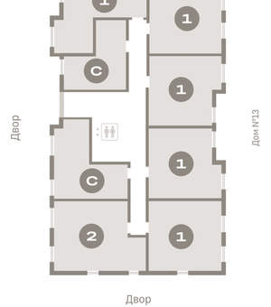 1-к квартира, вторичка, 44м2, 8/9 этаж