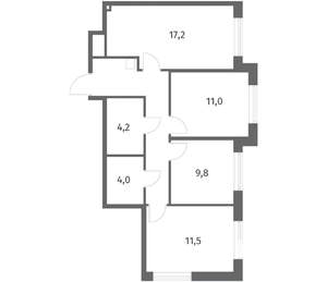 3-к квартира, вторичка, 69м2, 8/8 этаж