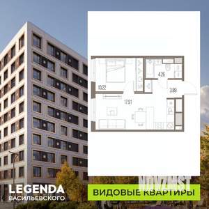 1-к квартира, строящийся дом, 36м2, 7/10 этаж