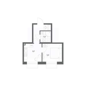 1-к квартира, вторичка, 27м2, 6/8 этаж