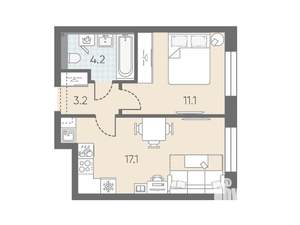 1-к квартира, вторичка, 36м2, 3/10 этаж