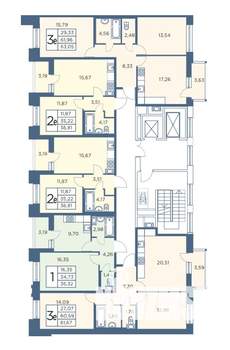 2-к квартира, вторичка, 63м2, 8/12 этаж