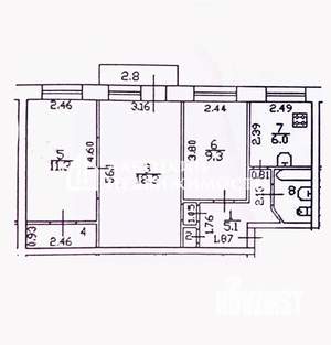 3-к квартира, вторичка, 56м2, 4/5 этаж