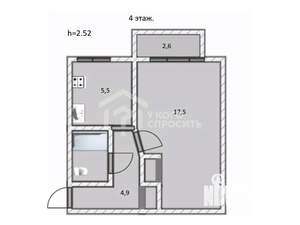 1-к квартира, вторичка, 31м2, 4/5 этаж