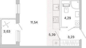 Студия квартира, вторичка, 26м2, 2/5 этаж