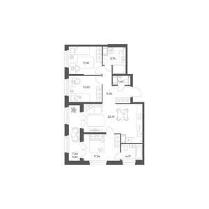 3-к квартира, вторичка, 78м2, 3/24 этаж