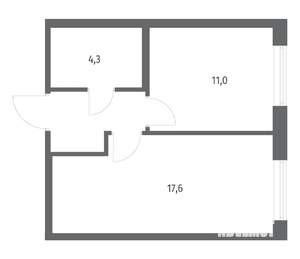 1-к квартира, вторичка, 37м2, 7/12 этаж