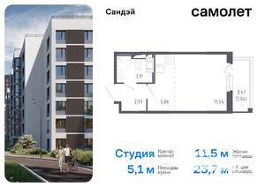 Студия квартира, вторичка, 24м2, 8/10 этаж