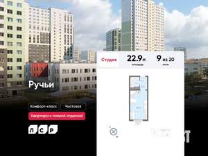 Студия квартира, вторичка, 23м2, 9/20 этаж