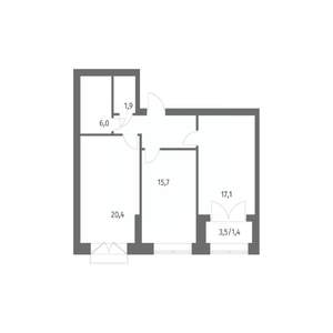 2-к квартира, вторичка, 70м2, 13/13 этаж