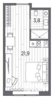 Студия квартира, вторичка, 26м2, 2/13 этаж