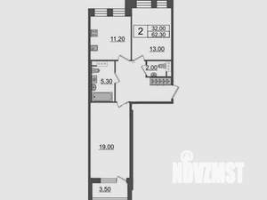 2-к квартира, вторичка, 62м2, 4/10 этаж