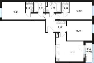 3-к квартира, вторичка, 87м2, 4/9 этаж