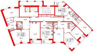 2-к квартира, строящийся дом, 100м2, 3/12 этаж