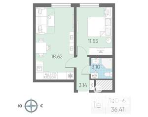 1-к квартира, вторичка, 36м2, 10/23 этаж