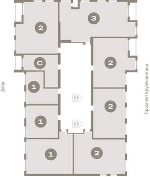 2-к квартира, вторичка, 83м2, 9/17 этаж