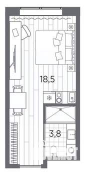 Студия квартира, вторичка, 22м2, 8/13 этаж