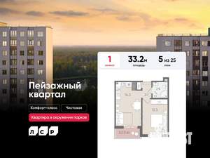 1-к квартира, вторичка, 33м2, 5/22 этаж