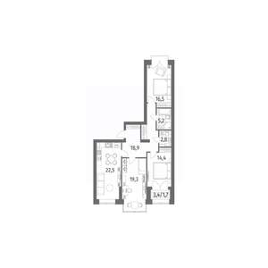 3-к квартира, вторичка, 101м2, 12/13 этаж