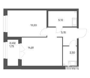 1-к квартира, вторичка, 43м2, 19/24 этаж