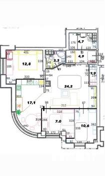 4-к квартира, вторичка, 87м2, 20/24 этаж
