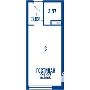 Студия квартира, вторичка, 28м2, 11/24 этаж