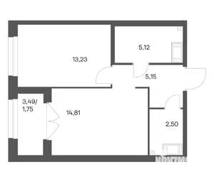 1-к квартира, вторичка, 43м2, 5/24 этаж