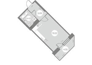 Студия квартира, строящийся дом, 29м2, 16/24 этаж