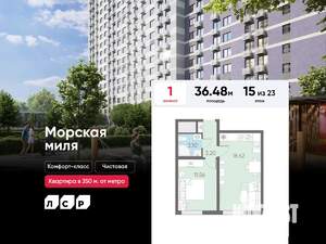1-к квартира, вторичка, 36м2, 15/23 этаж