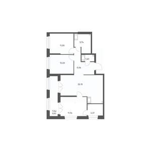 3-к квартира, вторичка, 78м2, 3/24 этаж