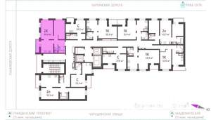2-к квартира, строящийся дом, 45м2, 3/25 этаж