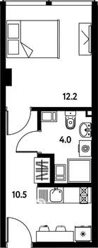 Студия квартира, вторичка, 27м2, 4/10 этаж