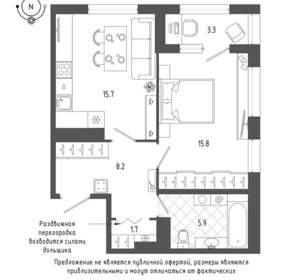 1-к квартира, вторичка, 49м2, 14/19 этаж