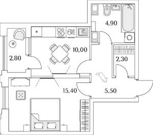 1-к квартира, вторичка, 40м2, 13/13 этаж