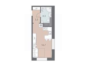 Студия квартира, вторичка, 24м2, 8/10 этаж